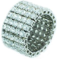 ring Wide band cz Sterling silver Ring TR9497
