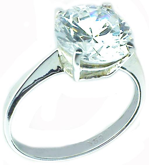 Ring Solitaire Round Sterling silver Ring RP166