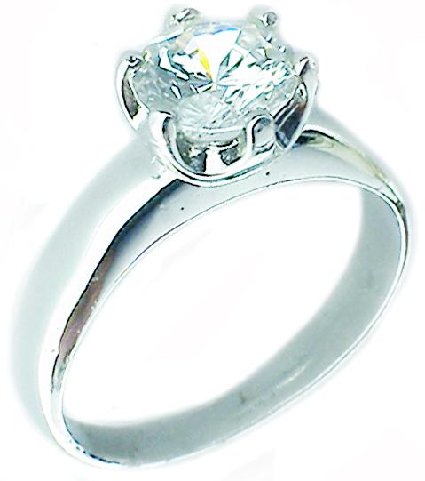 Ring Solitaire Round Cz Crown settings Sterling silver Ring RP168