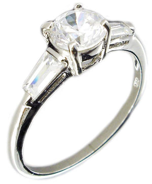 Ring 3Ct Round Center Sterling silver  RP600/3