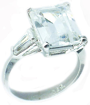 2Ct Em Bgts Cz's  Sterling silver Ring