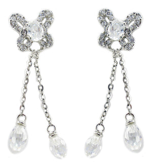 Earrings Pave Cz's Sterling Silver STE152