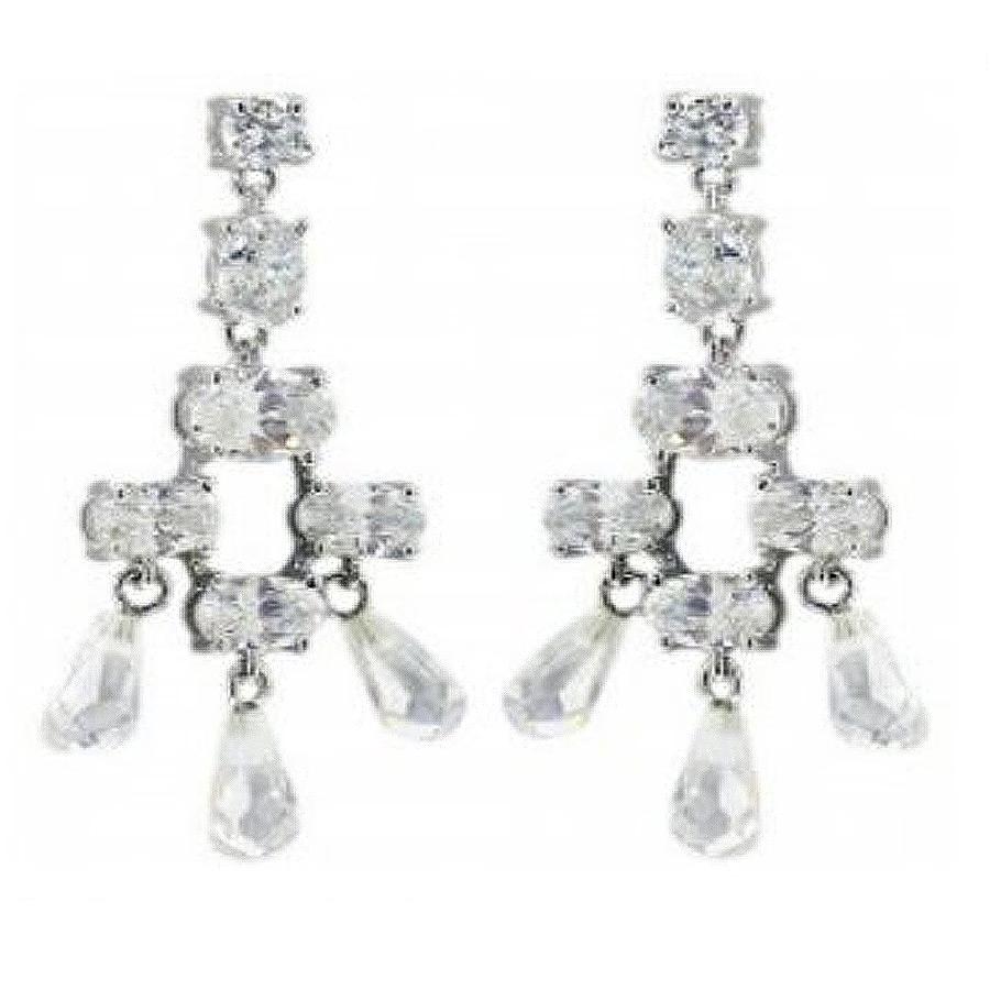 Earrings  Cubic zirconia Chandelier Sterling silver  STE221
