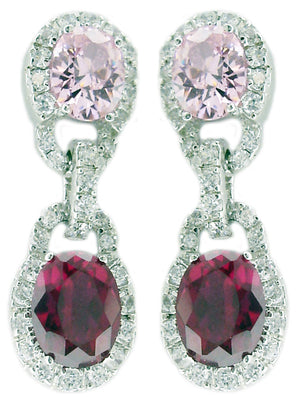 Earrings Oval CZ Sterling Silver  STE223