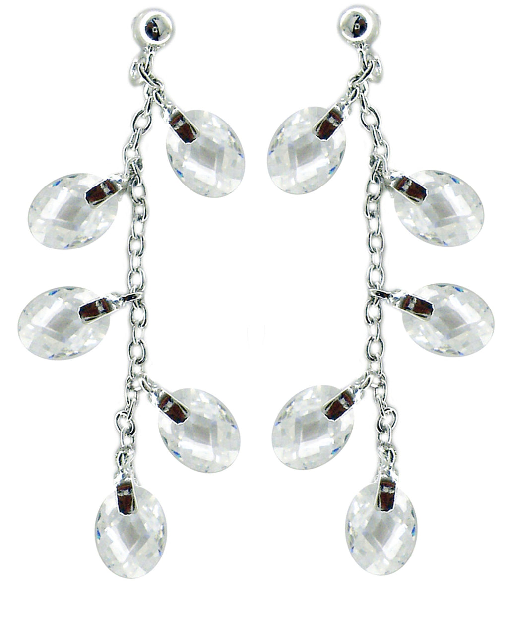 Earring Post Oval Color Cz STE227