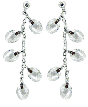 Earring Post Oval Color Cz STE227