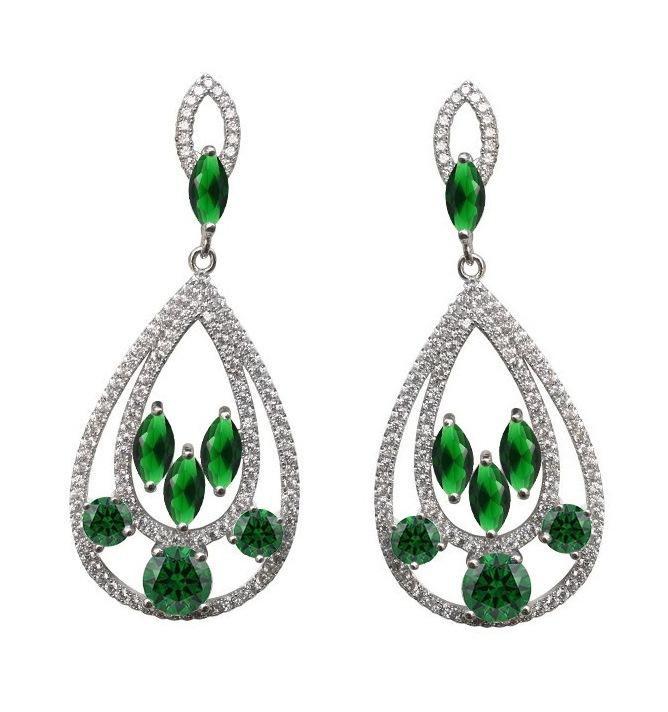 Earrings Elegant Style Couture  Marquise&Rounds "Door knocker. STE-9788