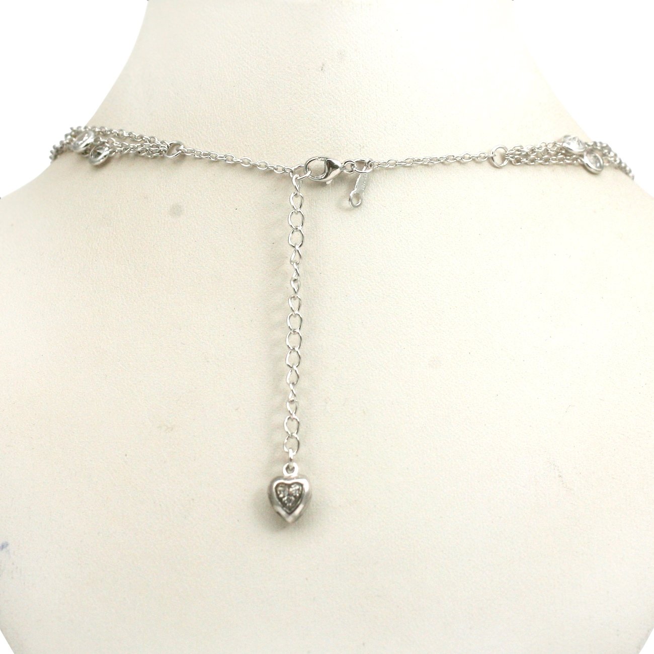 Three row "Diamond By the Yard'' necklace finished in sterling silver