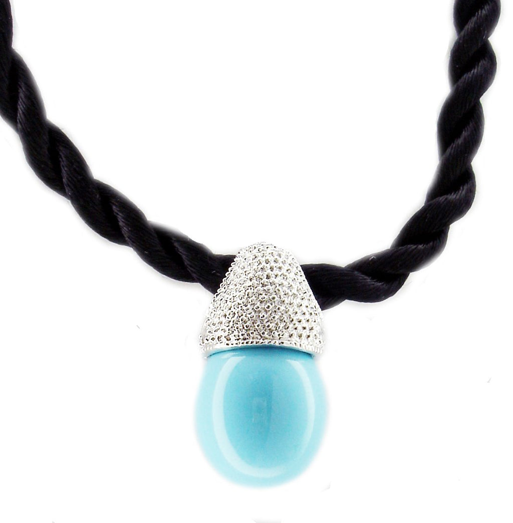 Oval Pearl + Pave Top in S/S STP150