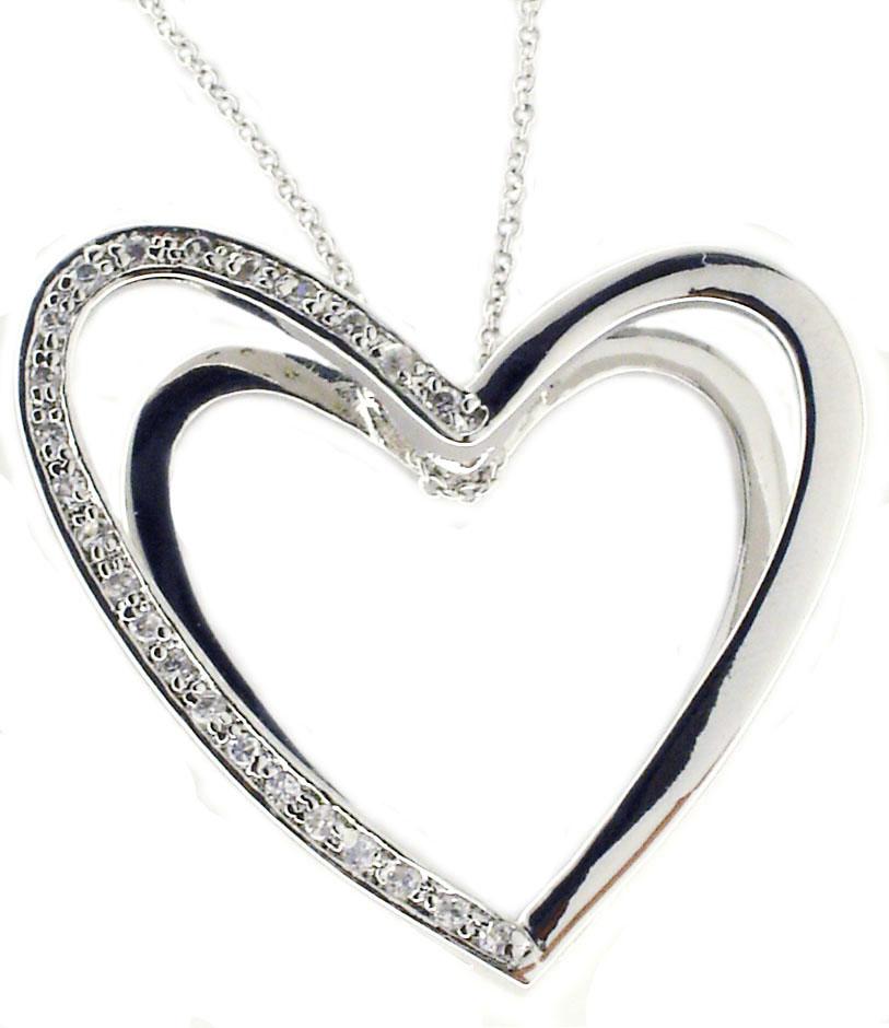 pendant DOUBLE HEART IN STERLING SILVER STP219