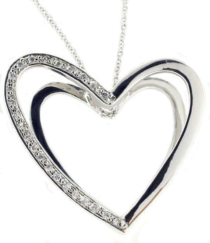 pendant DOUBLE HEART IN STERLING SILVER STP219