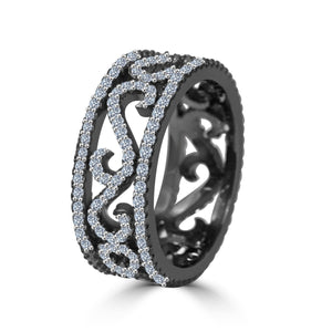 Ring Cubic Zirconia Sterling  silver  Eternity band STR-0266