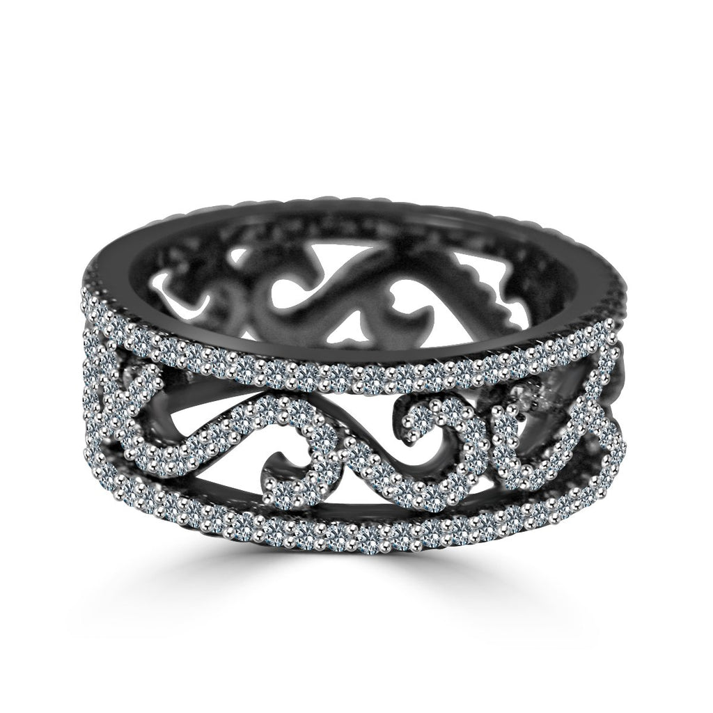 Ring Cubic Zirconia Sterling  silver  Eternity band STR-0266