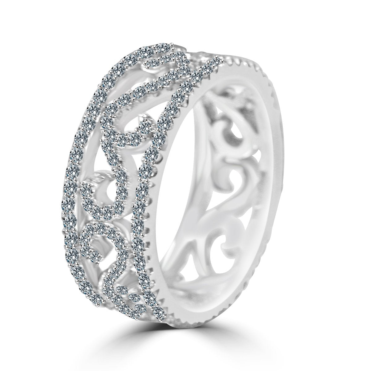 Ring Cubic Zirconia Sterling  silver  Eternity band STR-0266