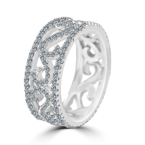 Ring Cubic Zirconia Sterling  silver  Eternity band STR-0266
