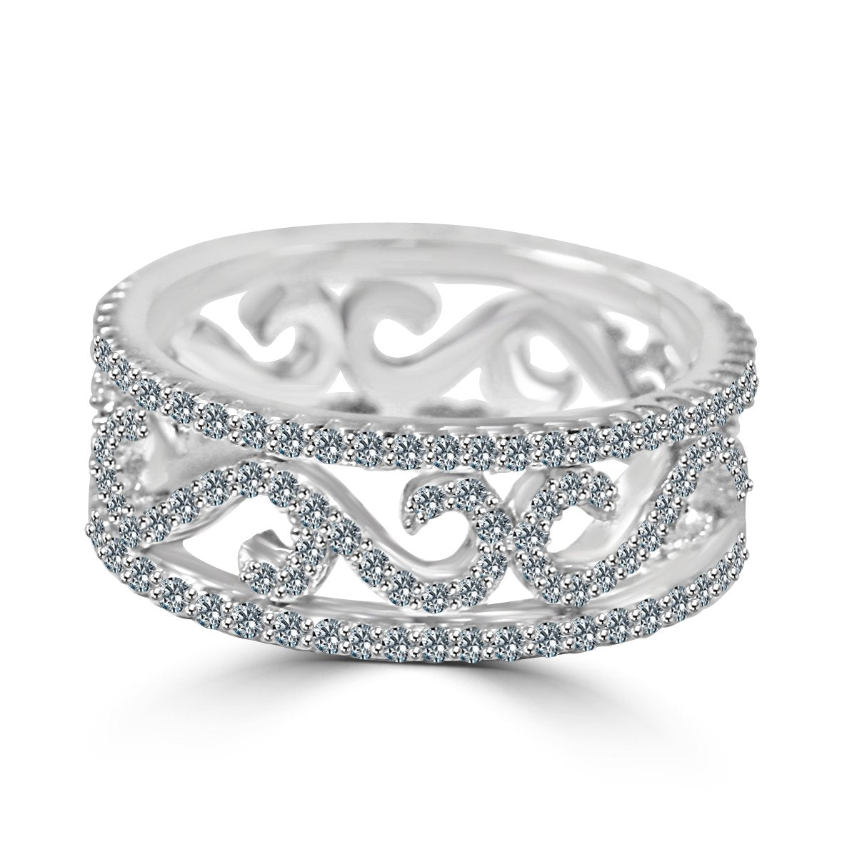 Ring Cubic Zirconia Sterling  silver  Eternity band STR-0266