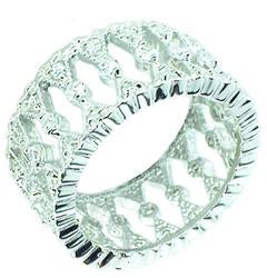 Pave Flowers Rd Cz's Sterling silver Ring