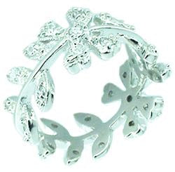 Ring  Cubic Zirconia Flower Sterling Sterling TR210