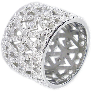 Wide Pave in Sterling silver Ring