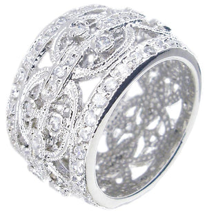 Ring. Wide Pave Cz  Band STR225