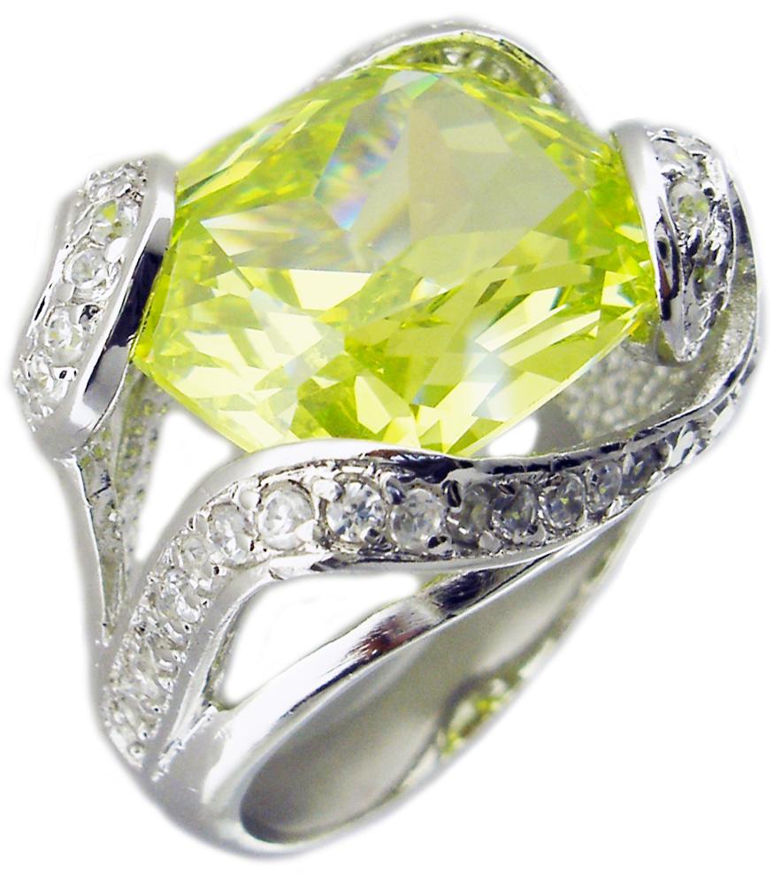 Ring  Ov Color Cz Pave Around in  Sterling silver Ring :STR228