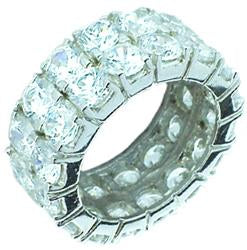 Zirconite Cubic Zirconia double row Eternity Sterling Silver Ring