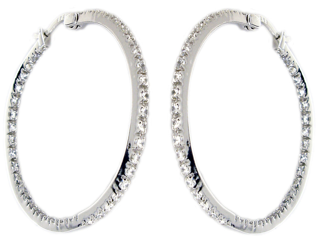Earrings Double Vision Cz  Hoop S/S TE5426