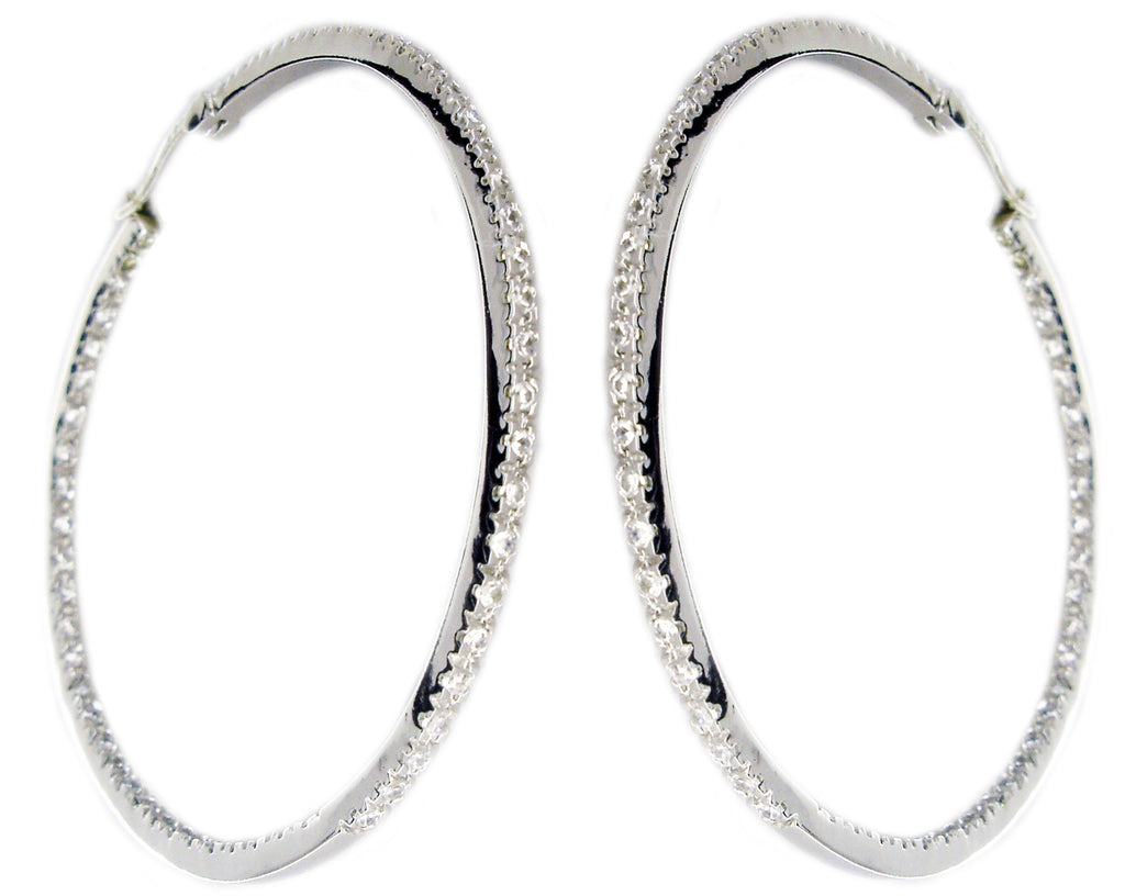 Earrings Double Vision Cz Hoop S/S. TE5444