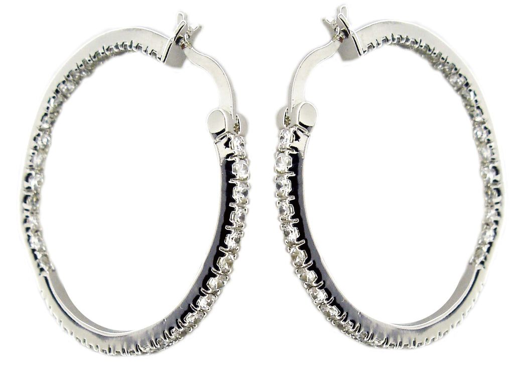 Earrings Double Vision Cz Hoop. TE5487