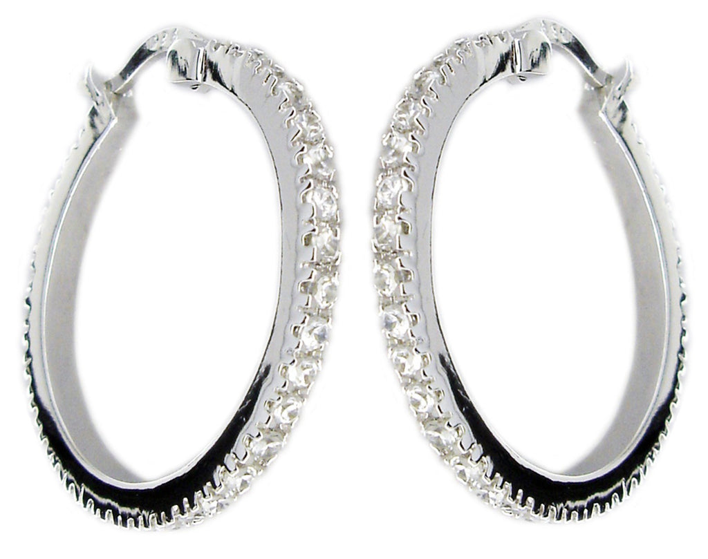 Earrings Cz Hoop sterling silver Earring. TE5517