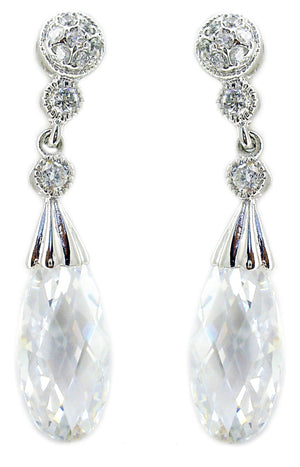 Earrings Post Pear Shape Color Cz. TE5701