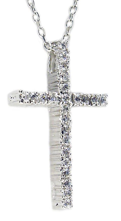 Link with 24X15 Cz Cross Rhodium TP6375