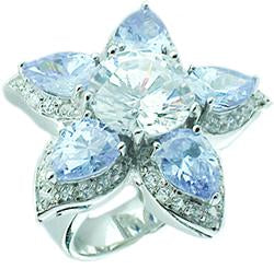 Ring Flower Cz in Sterling Silver Ring TR91105