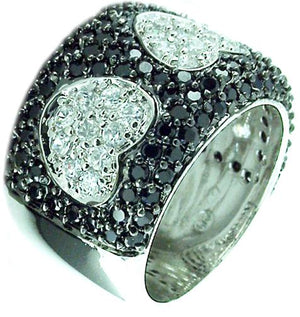 Wide Pave Band in Sterling silver Ring