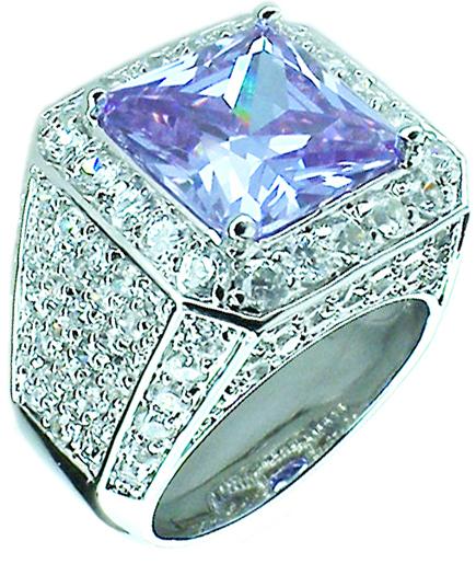 Ring Sq Pave Cz in Sterling silver Ring TR91313