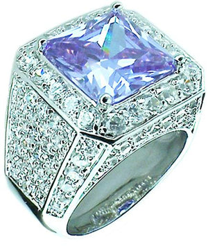 Sq Top Pave Cz in Sterling silver Ring