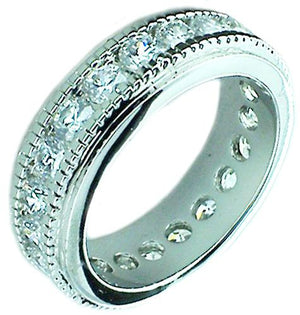 Ring  Cubic Zirconia Eternity Sterling Silver  TR9450