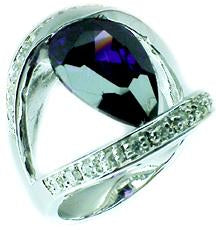 Ring  6CT 10X14 Pear shape Cz Sterling silver Ring TR9574