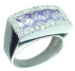 Ring Emerald Cz in Sterling silver TR9685