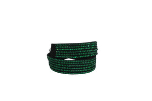 Bracelet  Multi strand double wrap around faux leather slake 679B100