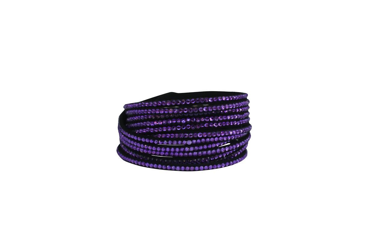 Bracelet  Multi strand double wrap around faux leather slake 679B100