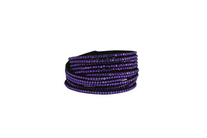 Bracelet  Multi strand double wrap around faux leather slake 679B100