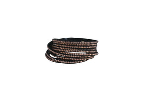 Bracelet  Multi strand double wrap around faux leather slake 679B100